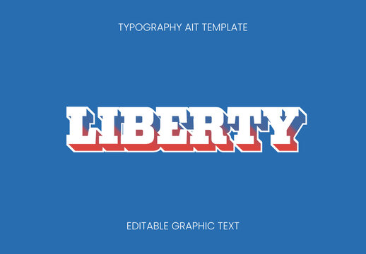 White And Red USA Font Flag Bold Vintage Text Effect