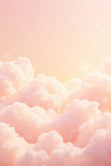 Naklejka premium Dreamy Clouds in a Pastel Sky