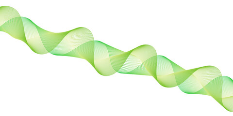Abstract background with lines and waves. Medium banner size. Element for design isolated on white. Vector background for brochure, booklet, flyer, poster. Green gradient