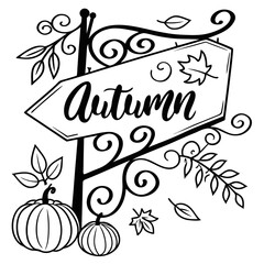 vector illustration-of-an-autumn-sign-with-handmade