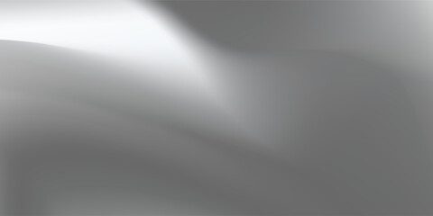 Silver foil background with metal mirror texture. Chrome gradient surface with light gloss. Vector aluminum grey sheet with reflection. Platinum and titanium