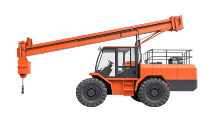 Fototapeta premium Modern manlift machine isolated on a white transparent background