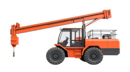 Modern manlift machine isolated on a white transparent background