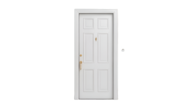 open door on white background