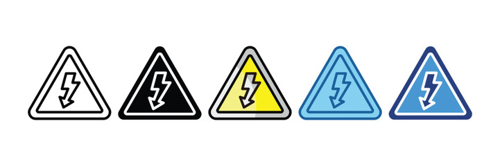 High Voltage  Icon Element For Design