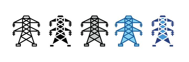 Electric Tower  Icon Element For Design