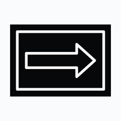 Left Arrow Sign Vector Icon, Isolated Vector Silhouette Style Icon,