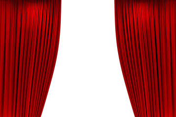 stage curtain Open Red, photo, png isolated on transparent background	