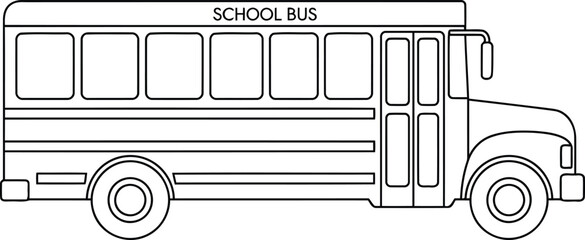 Classic school bus outline drawing for coloring