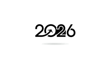 Dynamic 2026 logo with upward arrow, representing growth, progress, and future goals, perfect for business presentations and marketing visuals