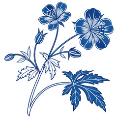blue floral background with cranesbill hardy geranium blue