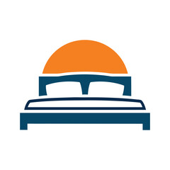 Minimalist Bed and Sunrise Logo