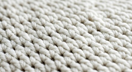 Close up of white knitted fabric texture
