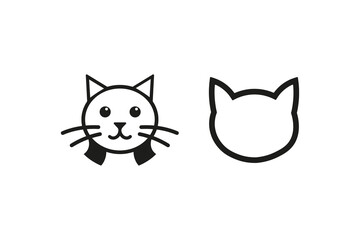 Cat logo design icon symbol vector illustration | Premium Vector