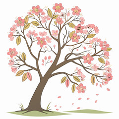 Obraz premium catalpa speciosa tree on white background 