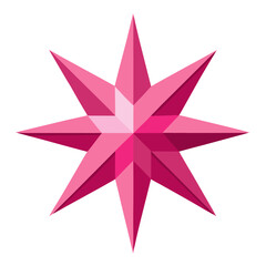 Vibrant hot pink eight point star graphic