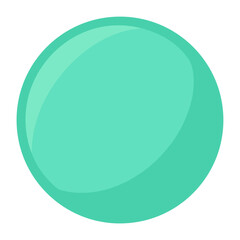 Glossy mint green circle design element