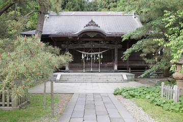 shinto temple (iyataka shrine) in akita in japan 