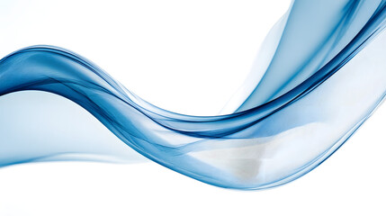 Flowing blue fabric wave on white background