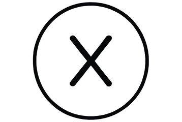 Fototapeta premium Black cross symbol in a circle outline