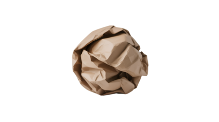 crumpled paper ball isolated