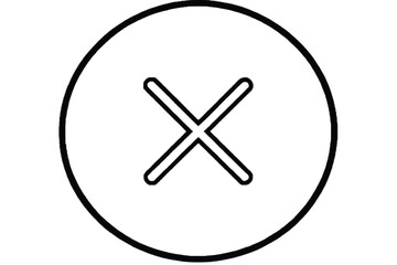 Obraz premium A simple x mark inside of a circle art