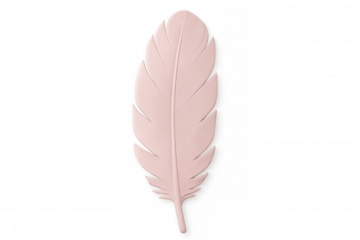 3d rendering of a pink feather isolated on transparent background, ideal for graphic design projects