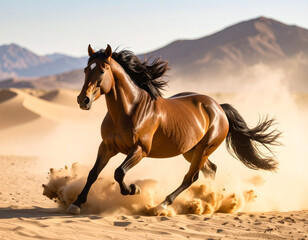 Obraz premium an insolated horse in desert