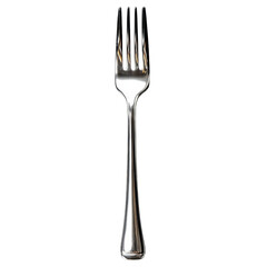 Elegant and modern stainless steel forks isolated on a white transparent background