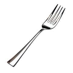 Elegant and modern stainless steel forks isolated on a white transparent background