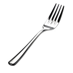 Elegant and modern stainless steel forks isolated on a white transparent background