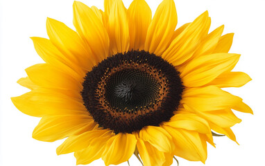 Fototapeta premium A Sunflower Representing Hope and Positivity Isolated On White Background.