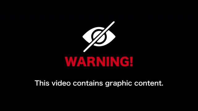 Censor eye Icon warning adult and explicit content, viewer direction advised, sensitive sign animation background. This video contains graphic content