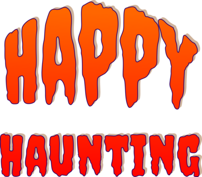 3D Happy Haunting  Halloween text design Isolated on Transparent Background.