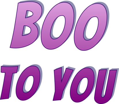 Boo To You Purple  Halloween 3D Typography Isolated on Transparent Background