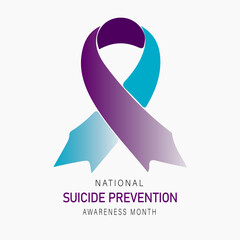 Suicide Prevention Awareness Month card, September. Vector illustration