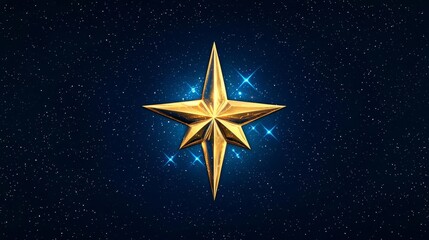 A golden star shines brightly against a dark starry background, symbolizing guidance and aspirations.