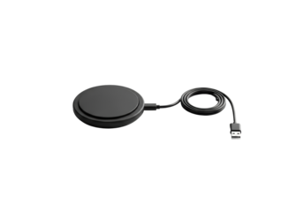 Black wireless charging pad and usb cable