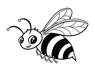 Cute smiling bee with big eyes