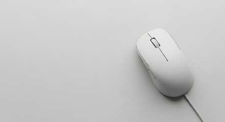 Sleek White Mouse on Clean Background Minimalism in Tech Accessories