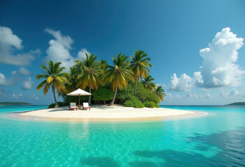 Fototapeta premium Vacation on a lonely island in the tropics
