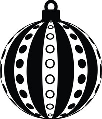 Christmas ornaments vector art of christmas ball ornament with stripes and dots for holiday season decoration vector