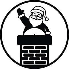 Christmas santa claus vector art of santa claus in chimney, a festive holiday season illustration for christmas vector