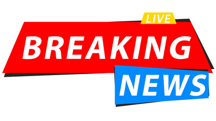 Breaking news lower third banner with bold red alert design and modern ticker style headline for urgent television updates
