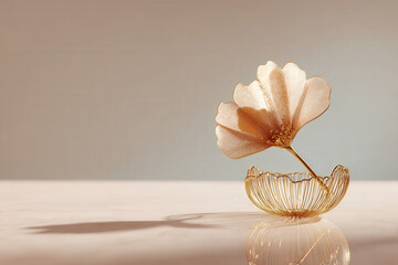 minimalistic composition featuring delicate swirling thin lines against clean background