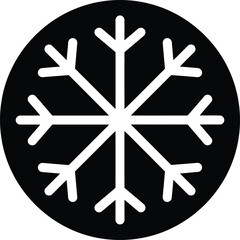 Christmas cookies vector art of black and white snowflake in circle shape for winter holiday designs vector