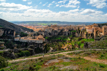 Obraz premium Cuenca, Spain. Castile La Mancha. Travel and tourism in Europe. Spanish Architecture and History 