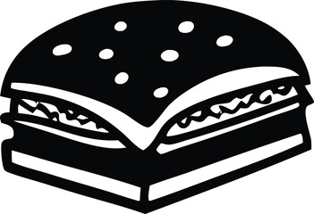Classic diner style hamburger clipart a deliciously rendered iconic fast food burger graphic perfect for menus and food branding