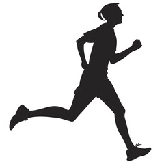 silhouette of a man or woman running
