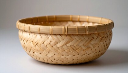 "Handmade woven bamboo baskets
